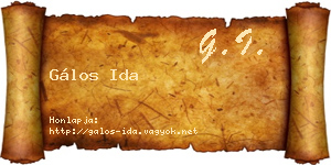 Gálos Ida névjegykártya