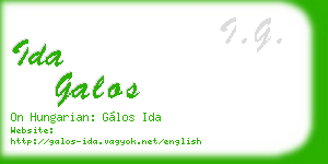 ida galos business card